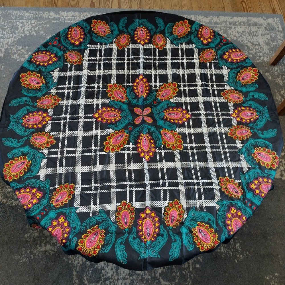 Diane Von Furstenberg | Colorful Paisley & Plaid 100% Silk Square Scarf